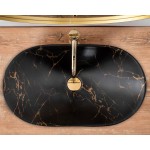 Накладной умывальник Rea Royal Black Marble Matt Накладной умывальник Rea Royal Black Marble Matt